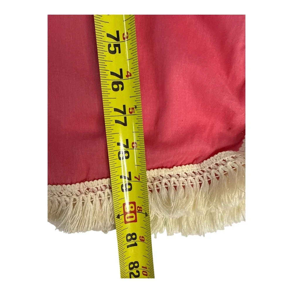 Natural Life Cotton Gauze Wrap Scarf Raspberry Fringe Boho Coquette